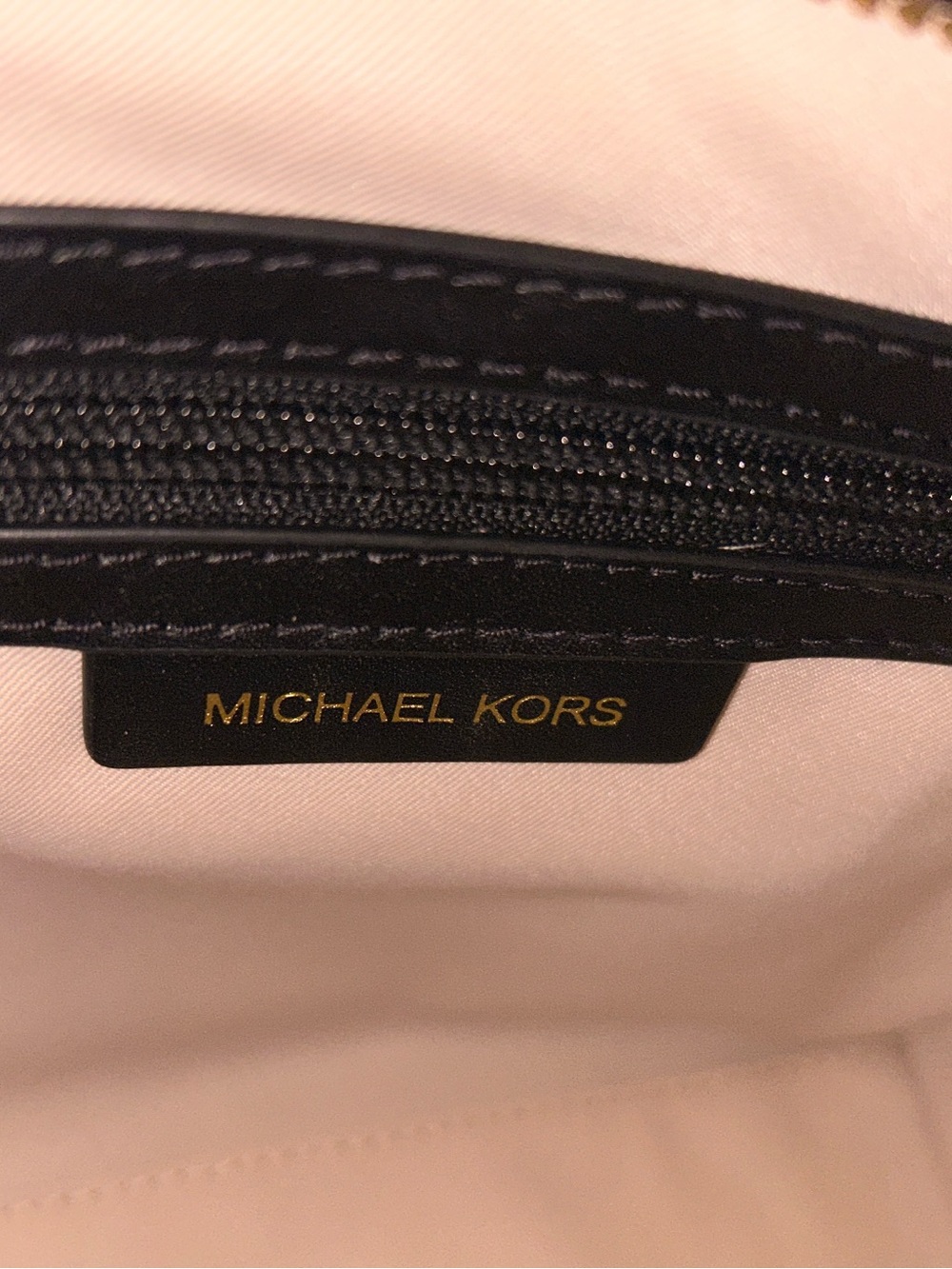 MICHAEL Michael Kors Black & Cream Canvas satchel with leather trim - Picture 10 of 14